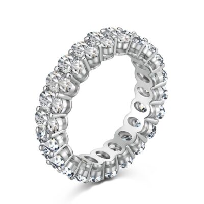純銀系列 Oval橢圓克拉排戒3mm*5mm