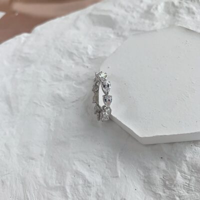 純銀系列 Pear水滴克拉排戒